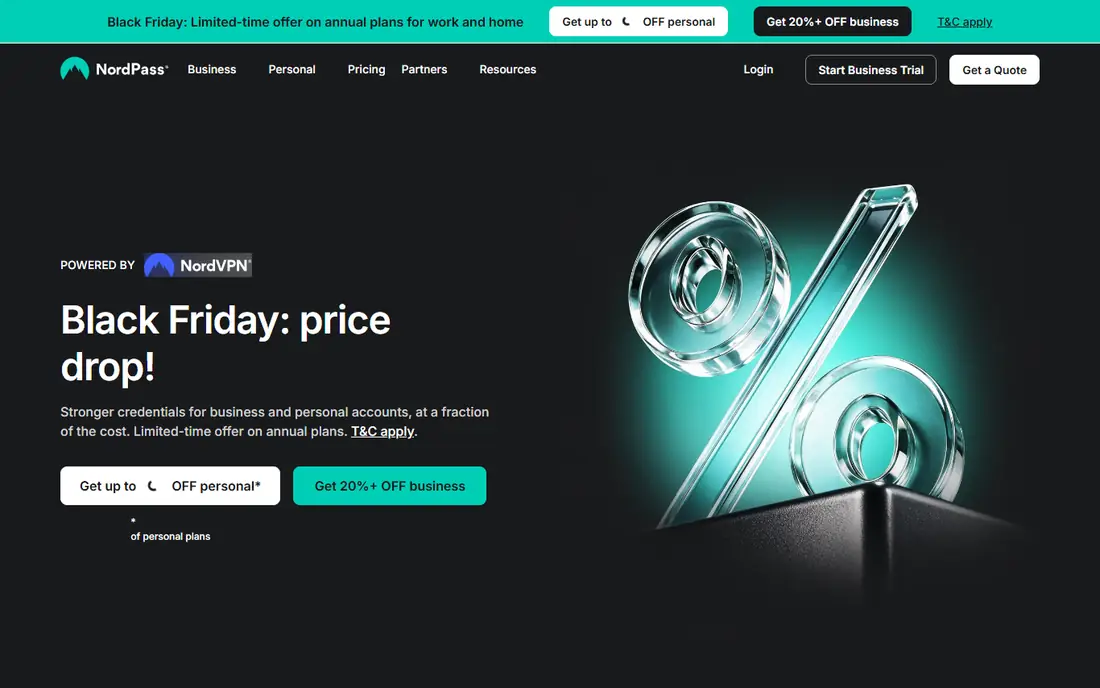 NordPass Business homepage