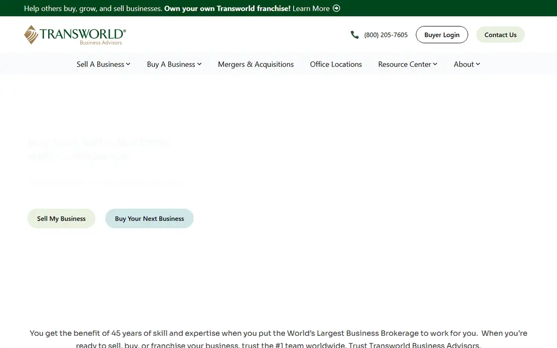 Transworld Business Advisors homepage