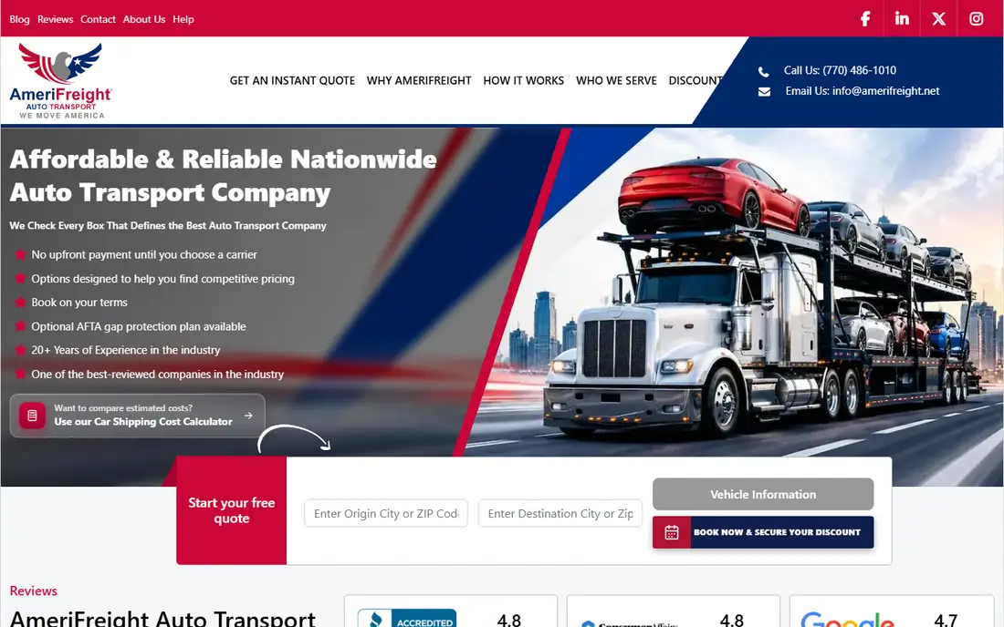 AmeriFreight homepage