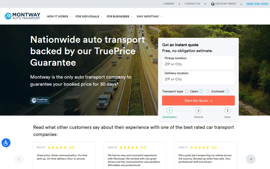 Montway homepage