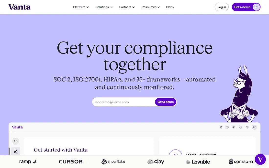 Vanta homepage