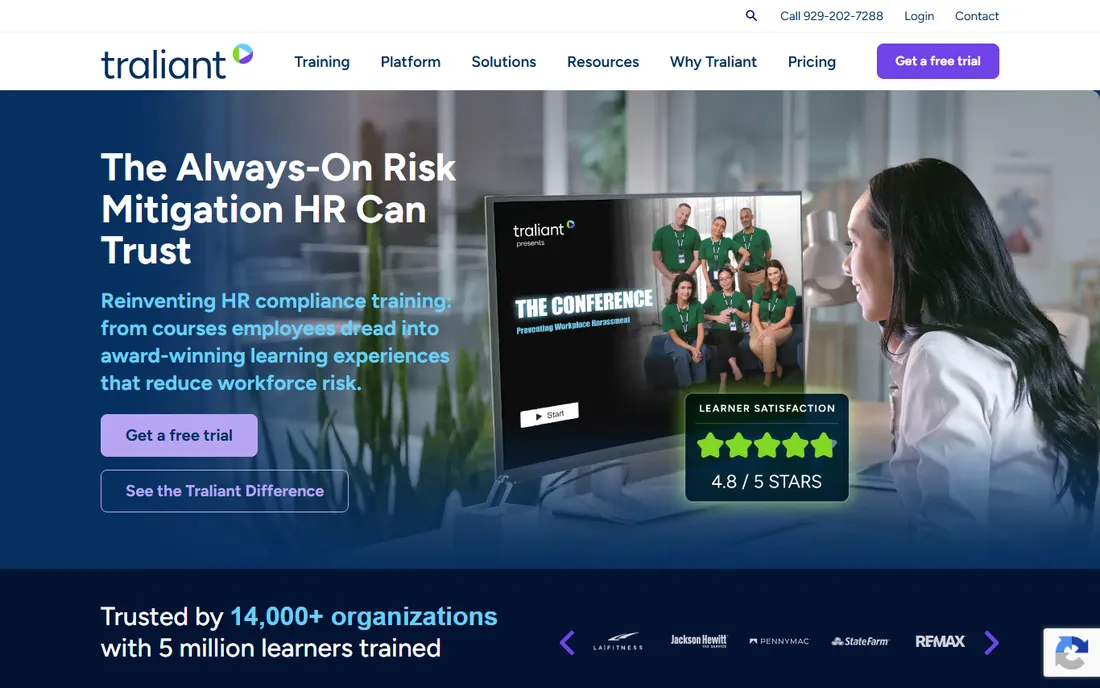 Traliant homepage