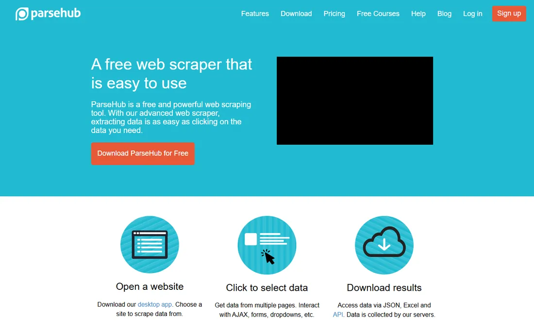 ParseHub homepage