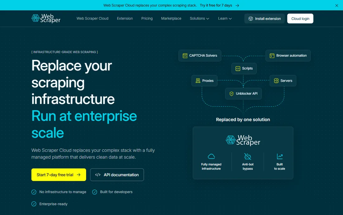 WebScraper.io homepage