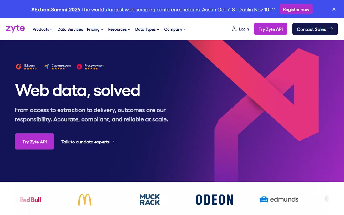Zyte homepage