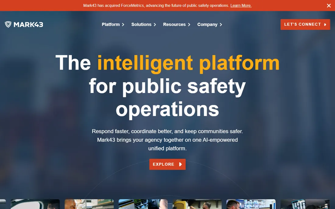 Mark43 homepage