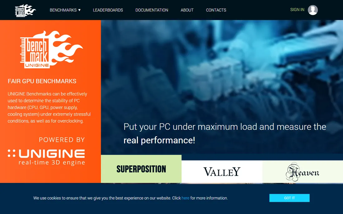 Unigine Superposition homepage