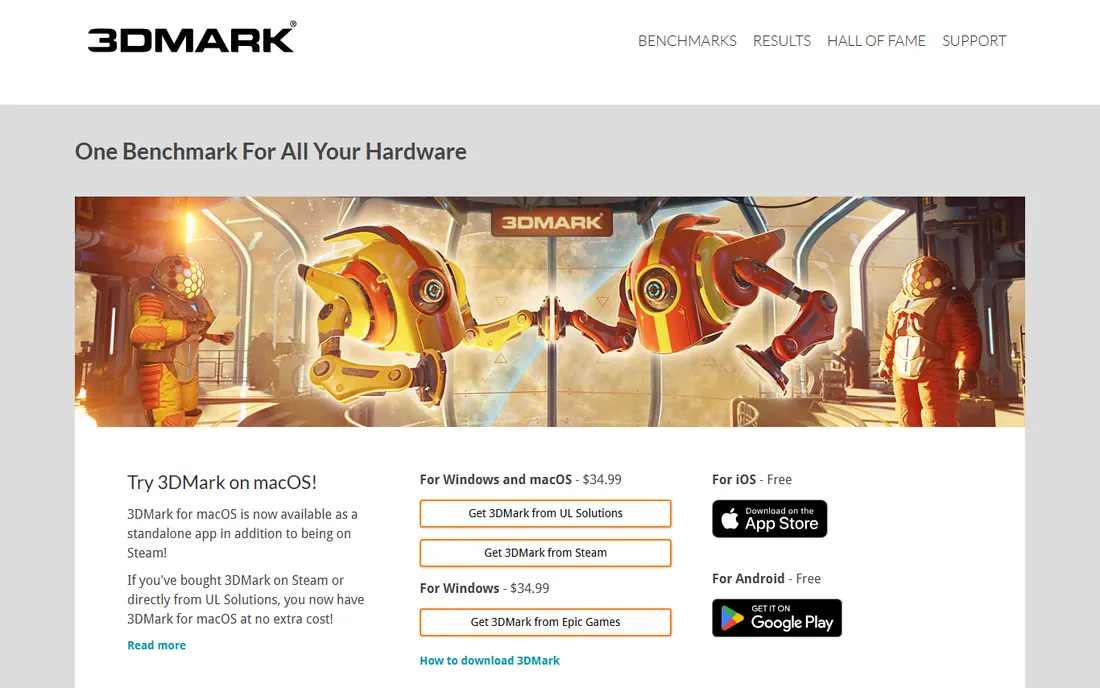 PCMark 10 homepage