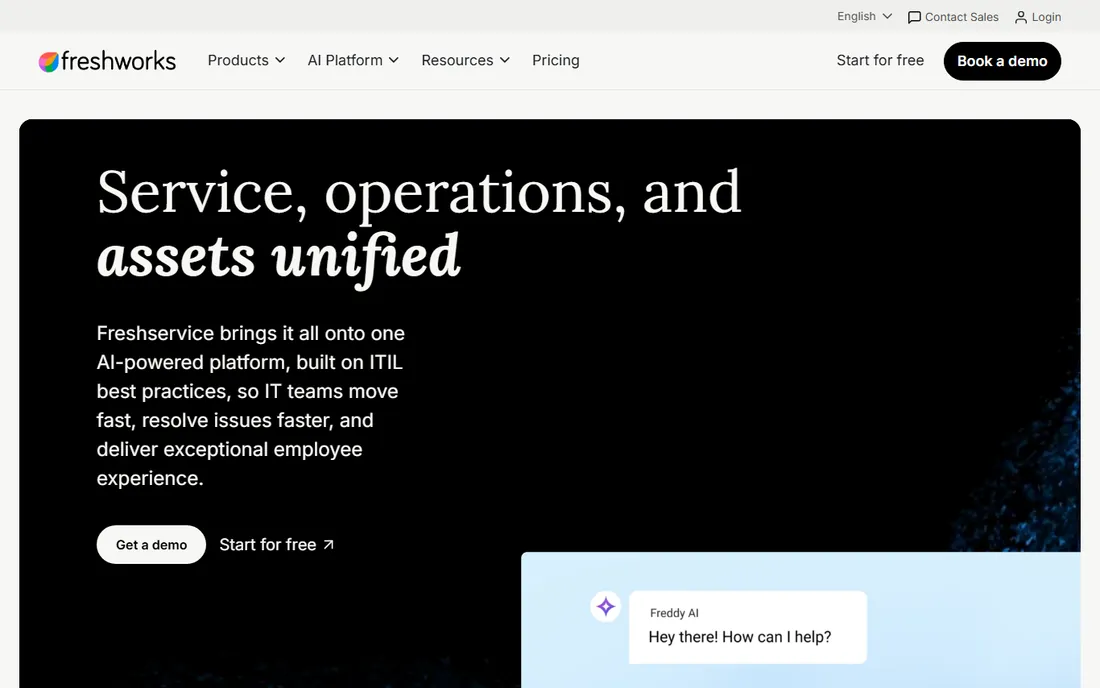 Freshservice homepage