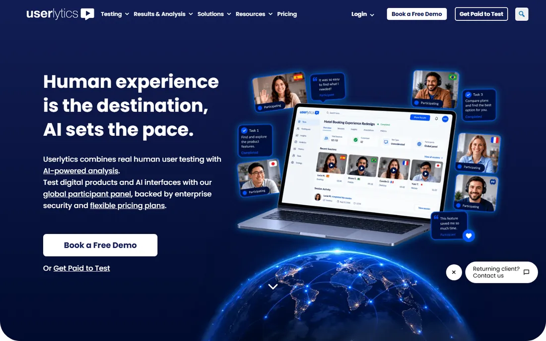 Userlytics homepage