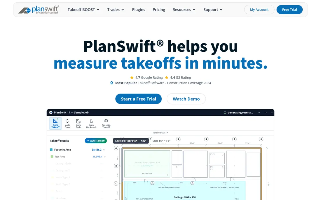 PlanSwift homepage