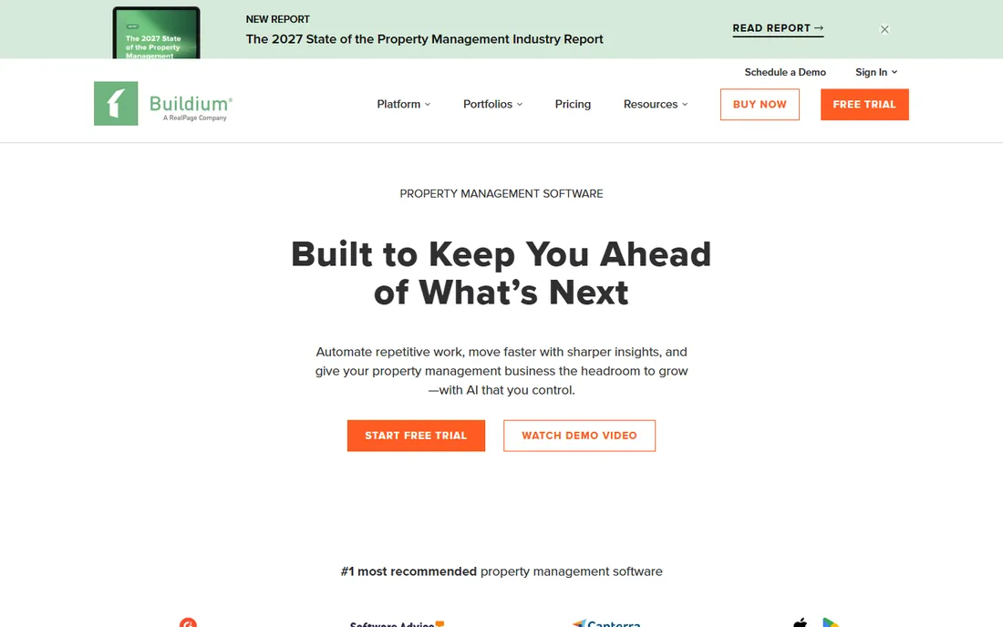 Buildium homepage