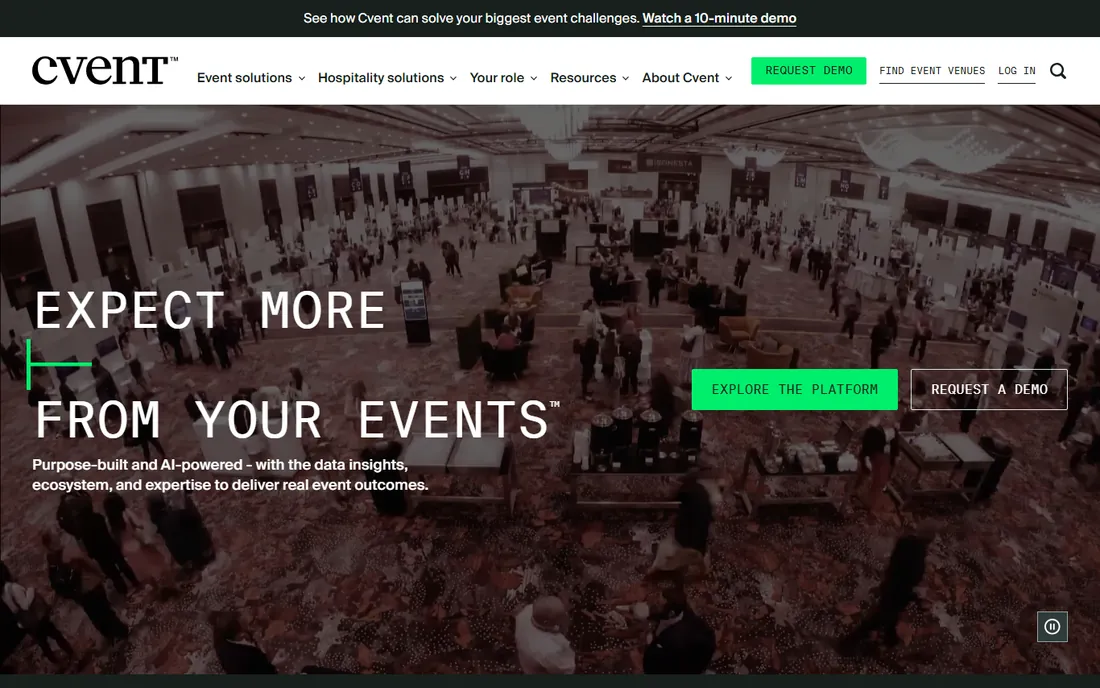 Cvent homepage