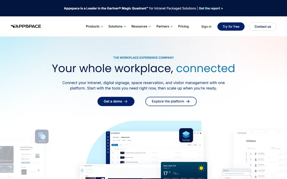 Appspace homepage