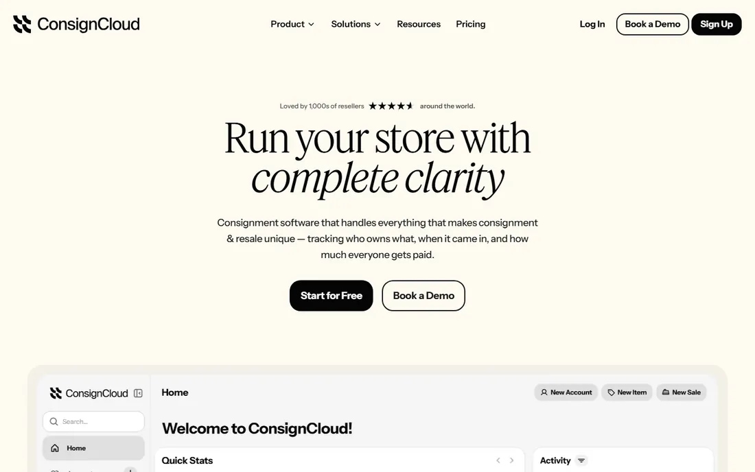 ConsignCloud homepage