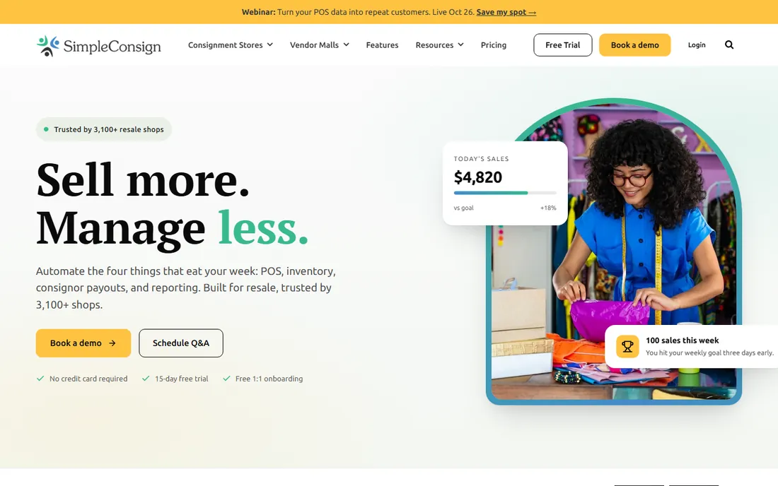 SimpleConsign homepage