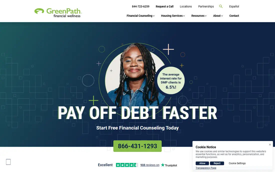 GreenPath Financial Wellness homepage