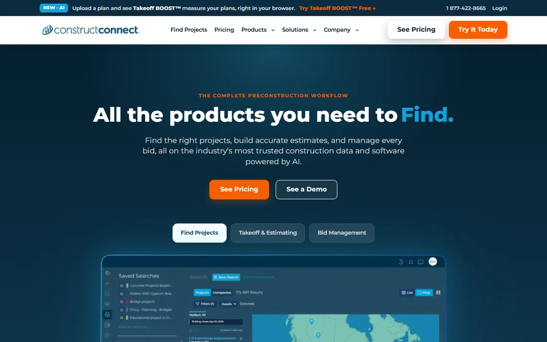 ConstructConnect homepage