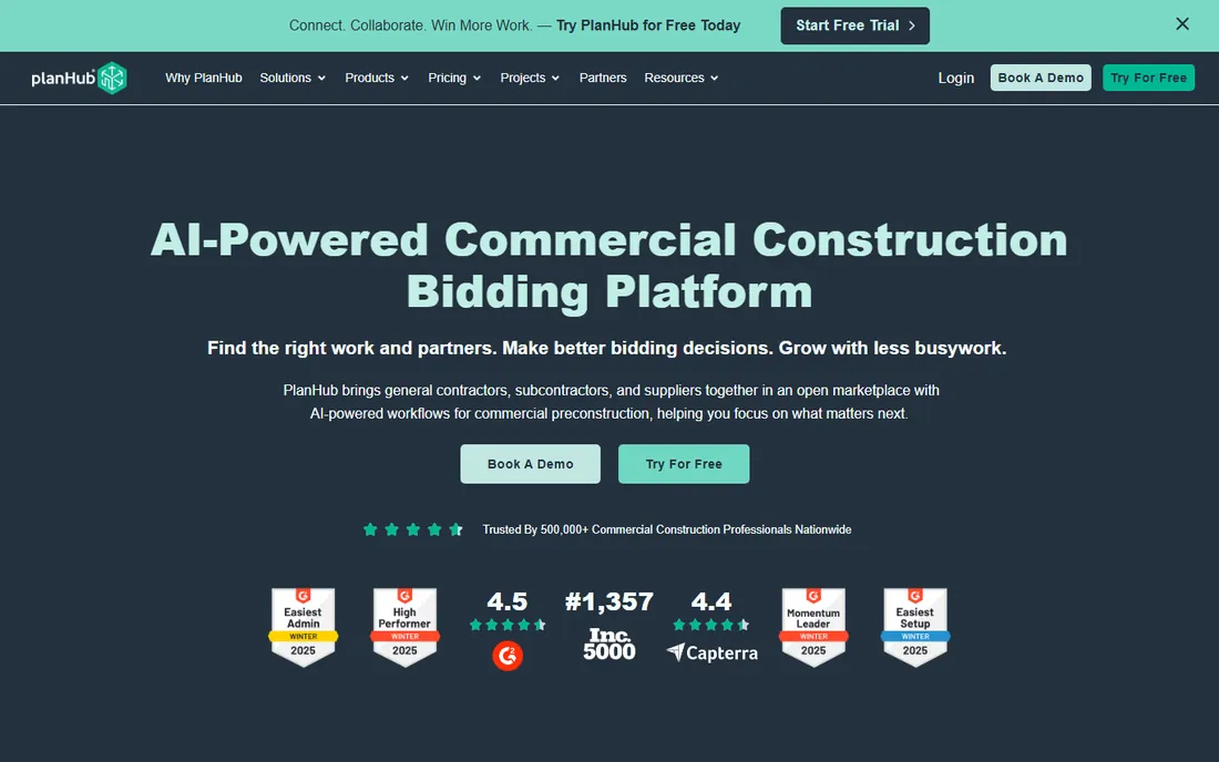 PlanHub homepage