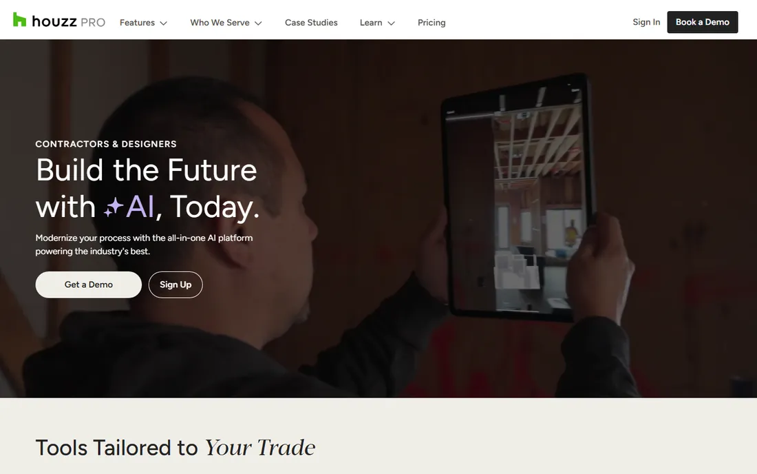 Houzz Pro homepage