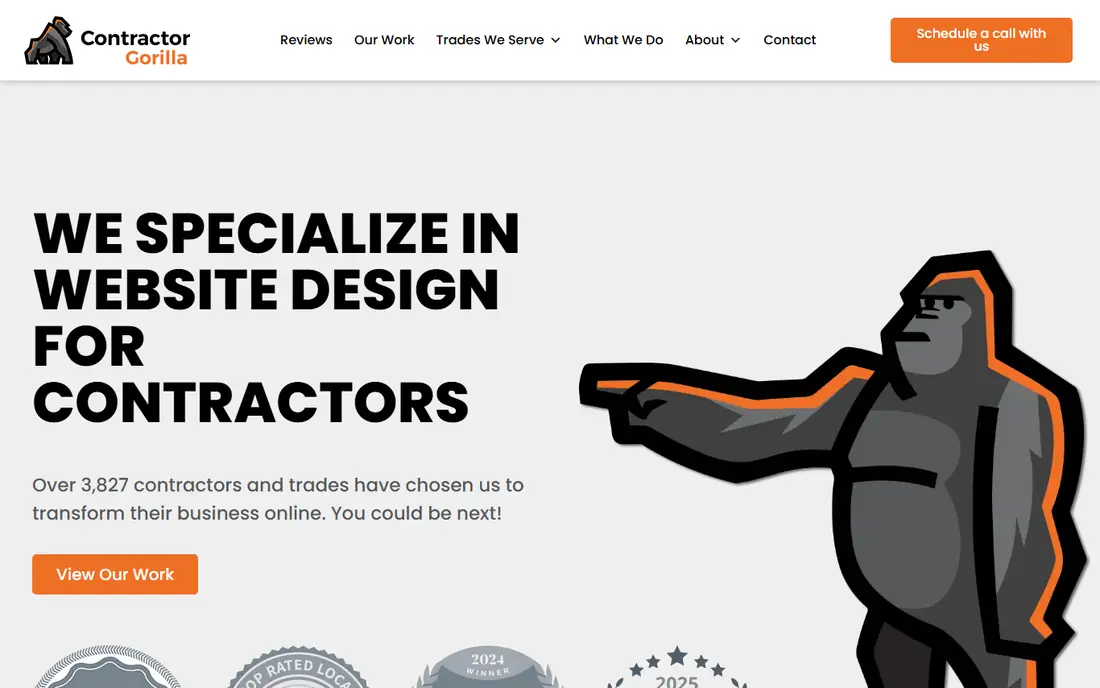 Contractor Gorilla homepage