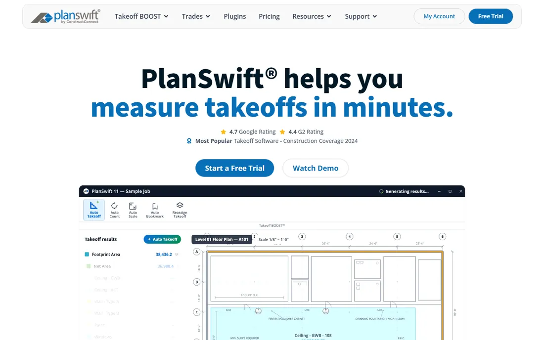 PlanSwift homepage