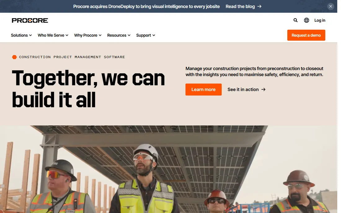 Procore homepage