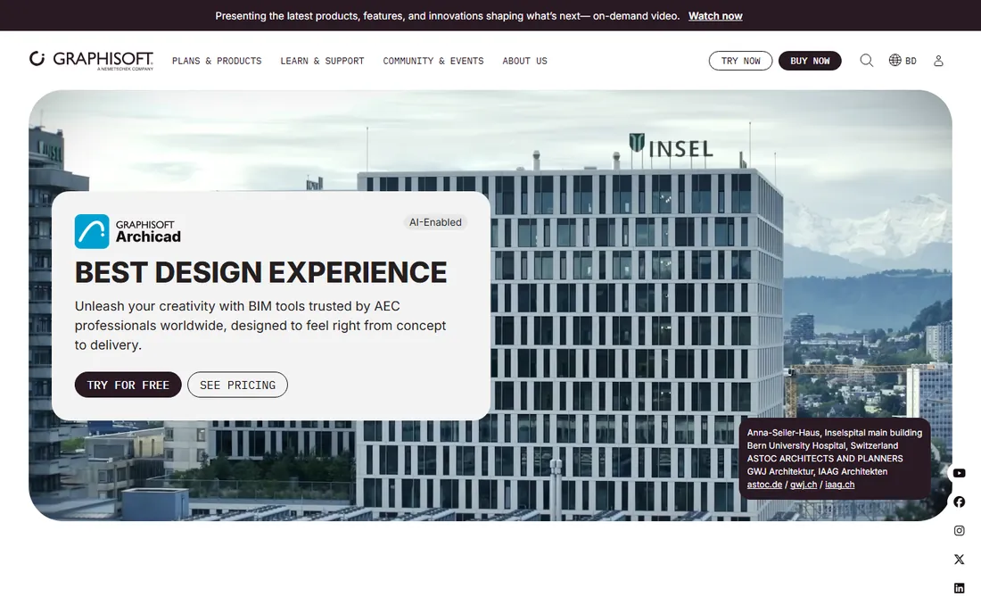 Archicad homepage