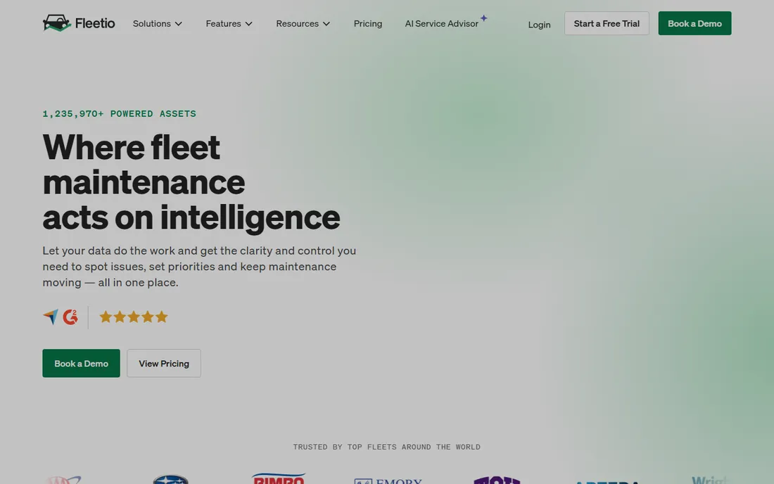 Fleetio homepage