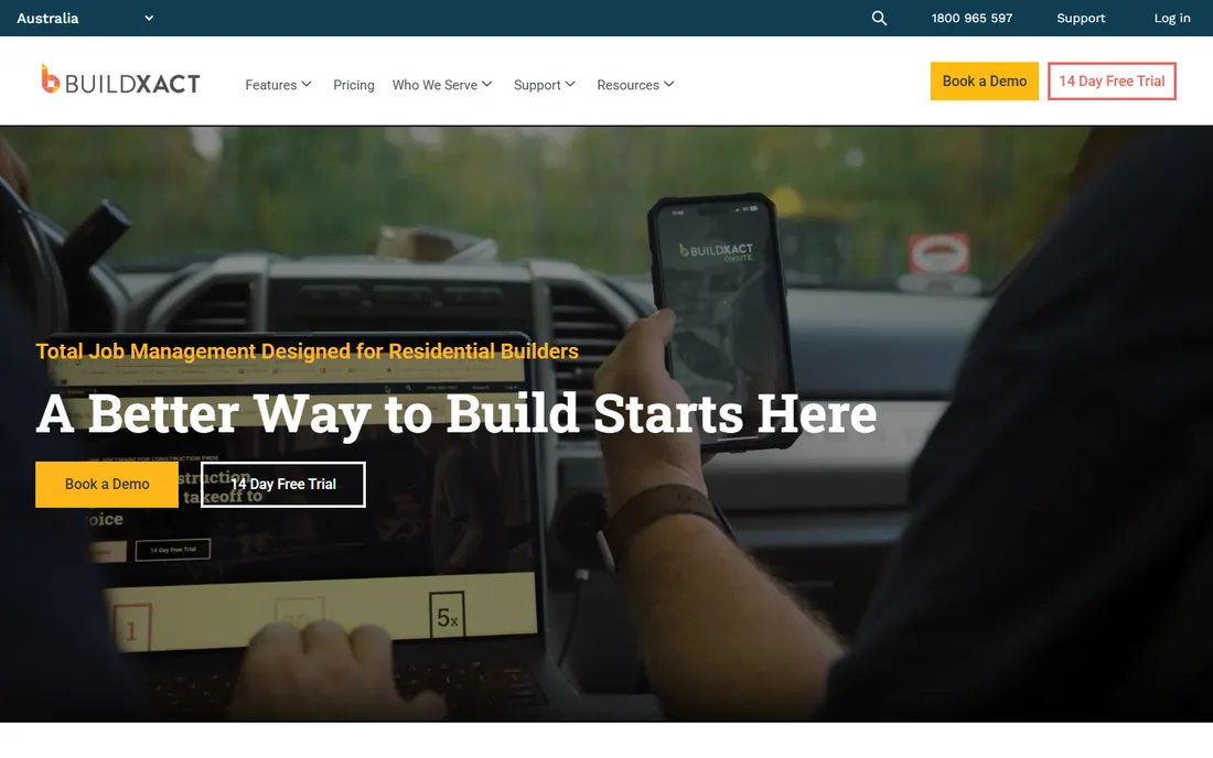Buildxact homepage