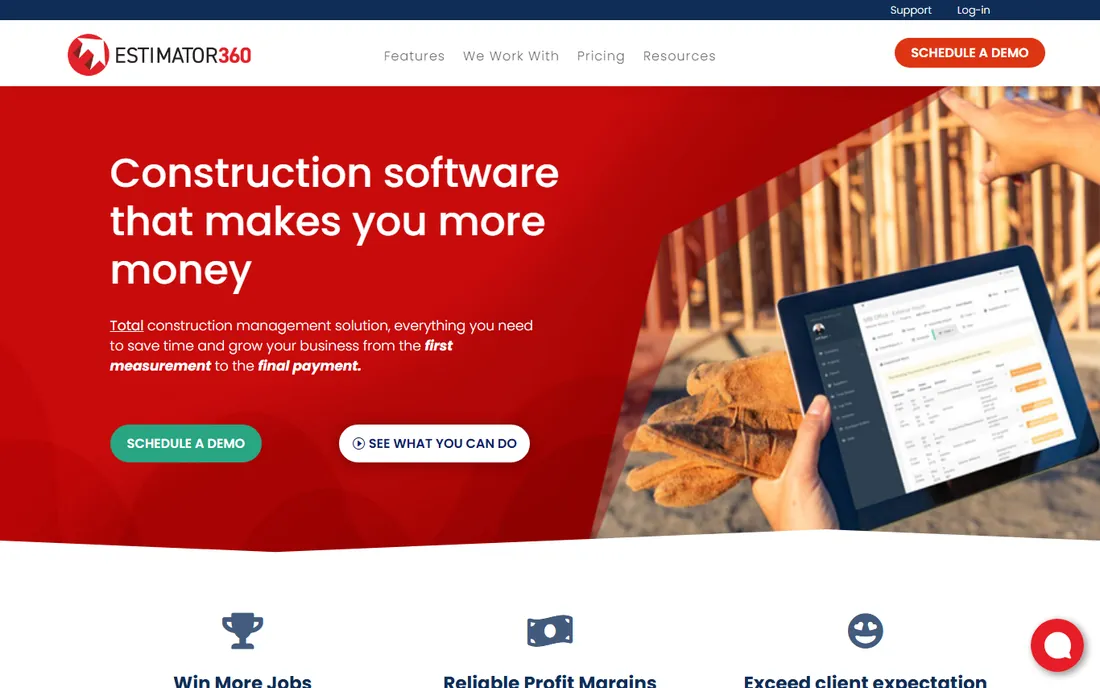 Estimator360 homepage