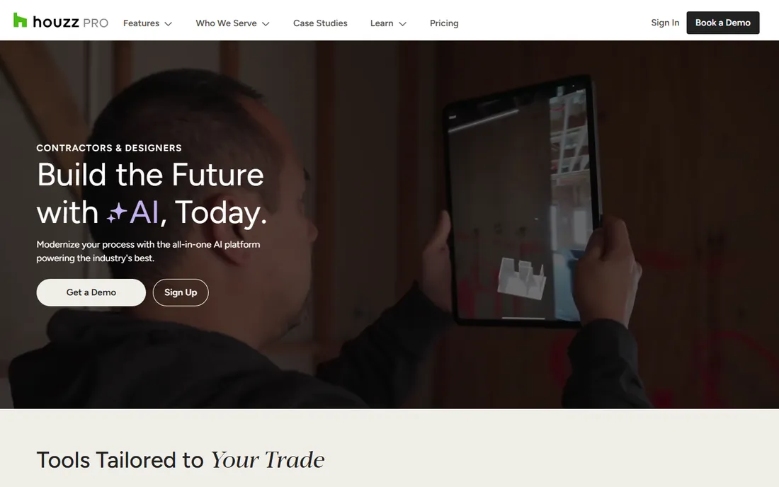 Houzz Pro homepage