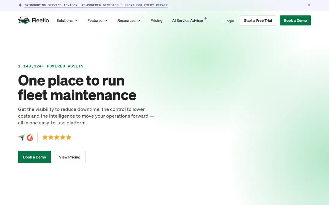 Fleetio homepage