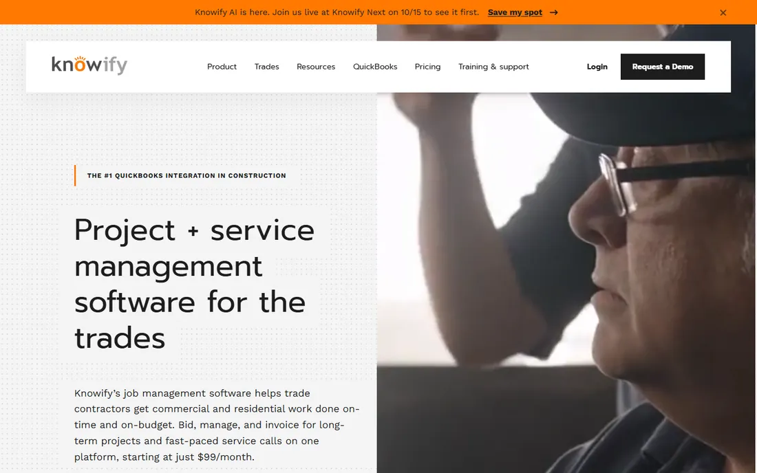 Knowify homepage