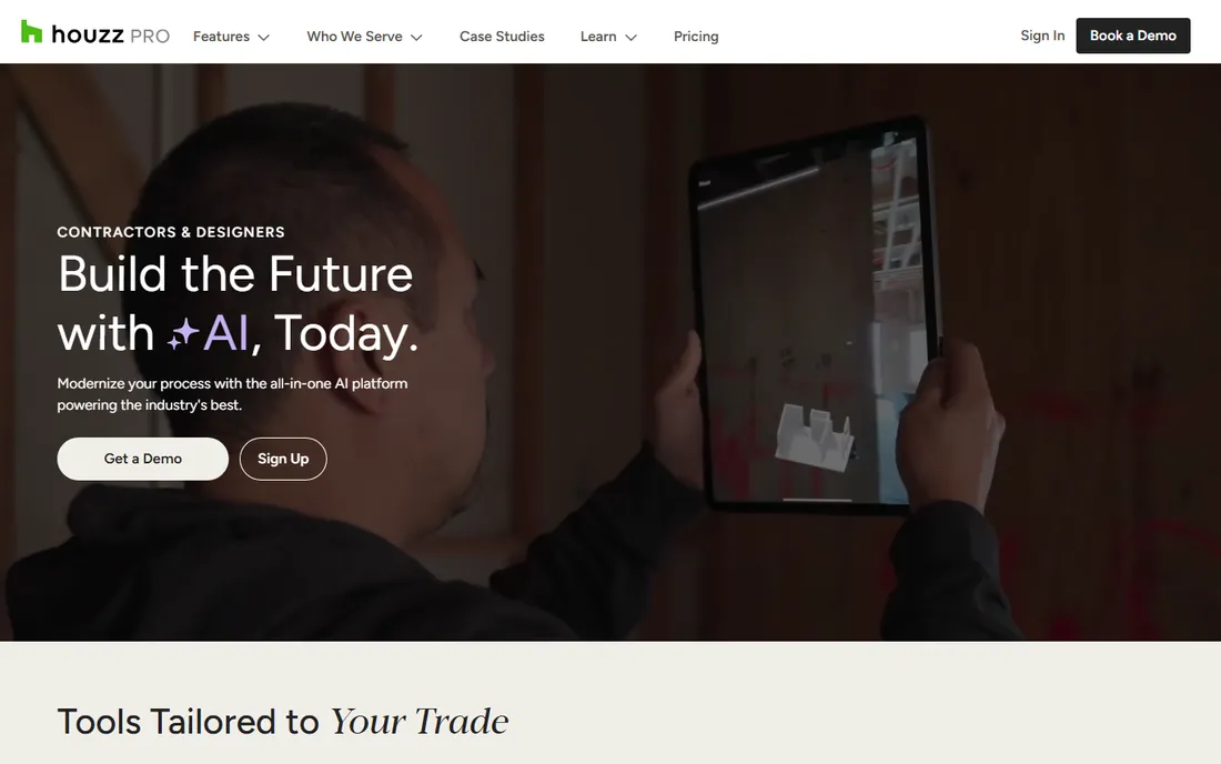 Houzz Pro homepage