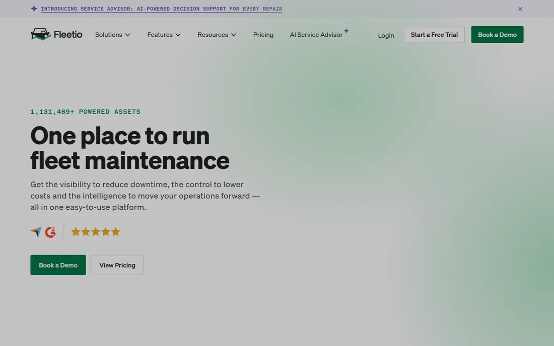 Fleetio homepage