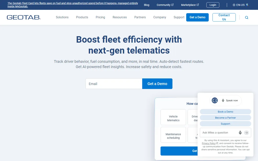 Geotab homepage