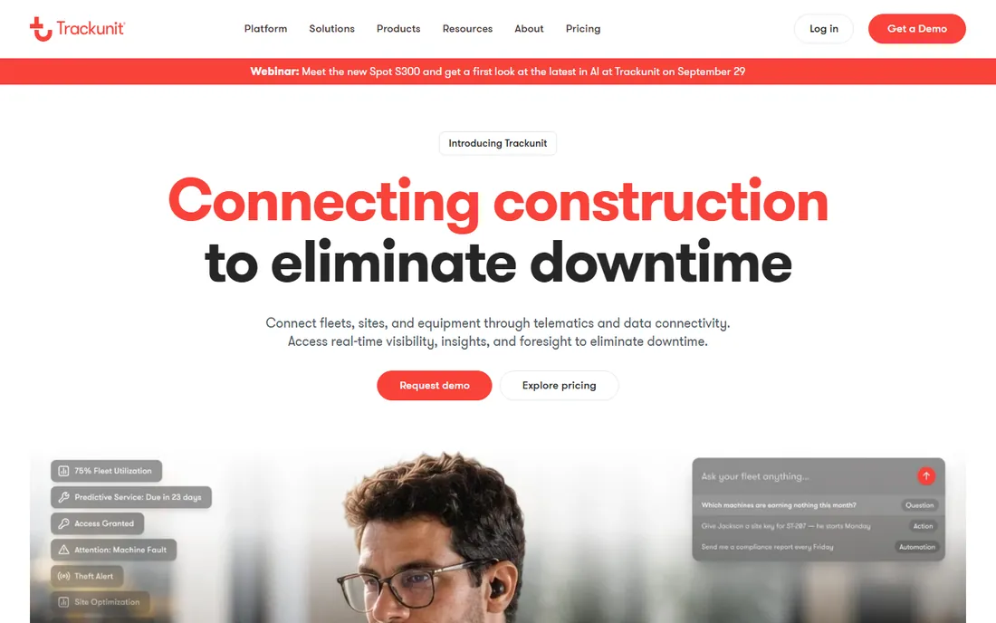 Trackunit homepage