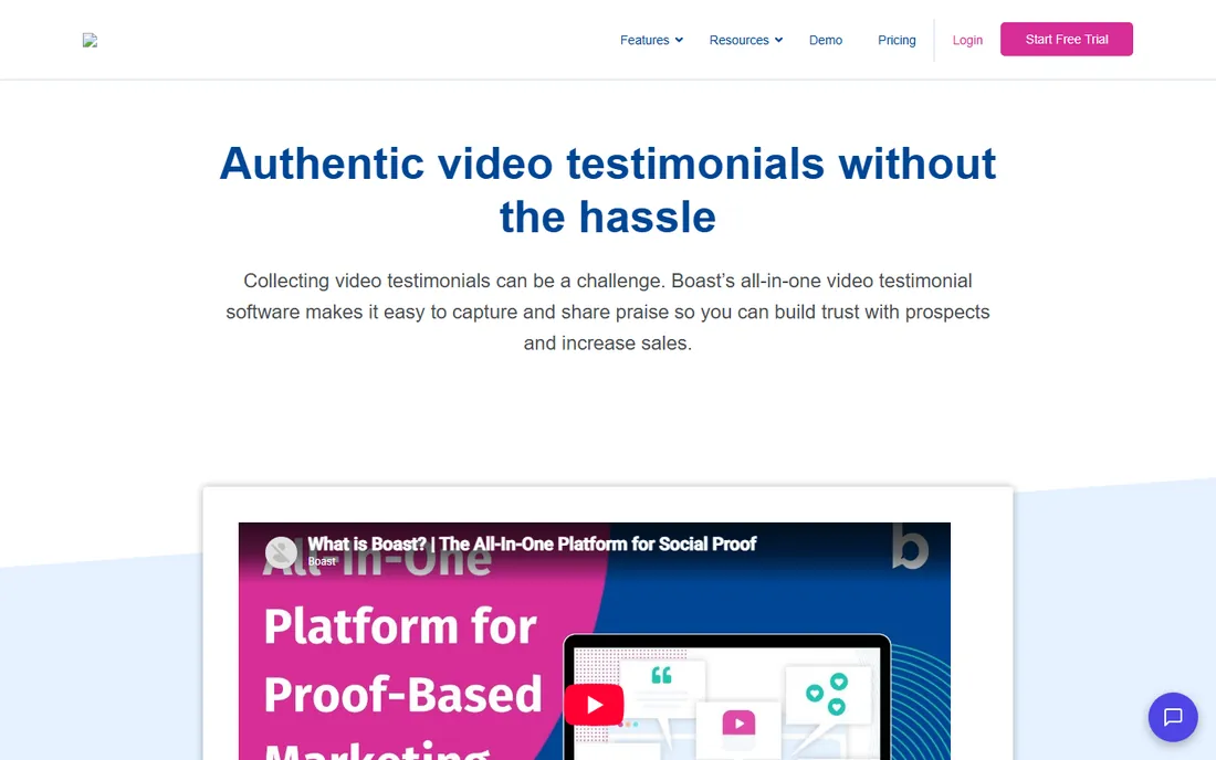 Boast homepage