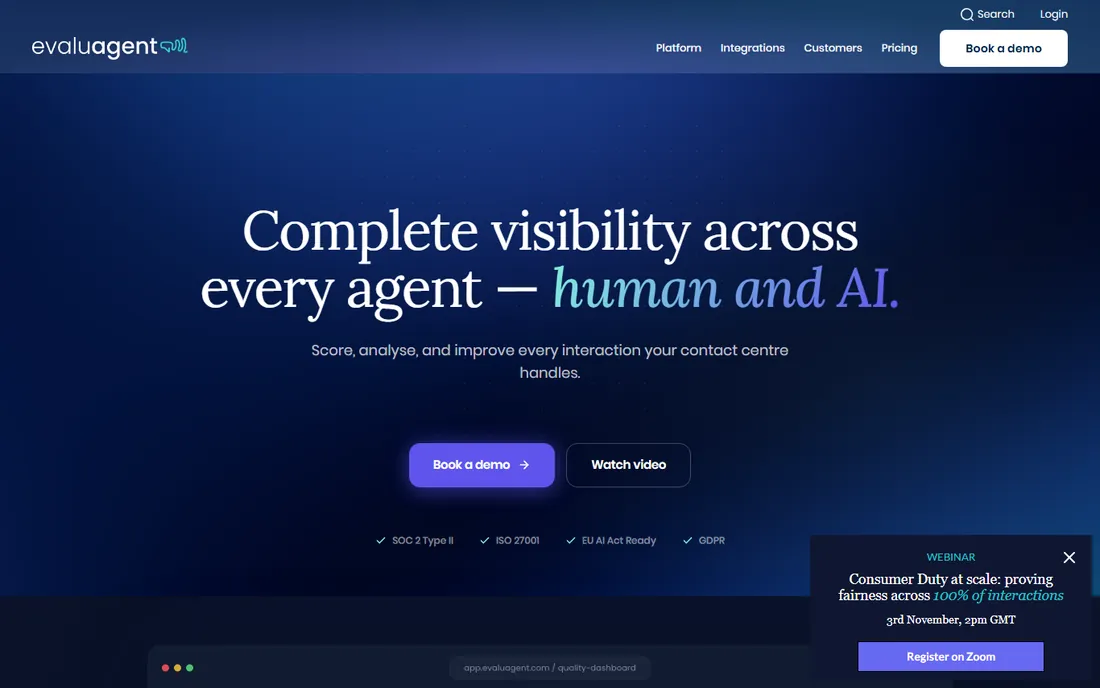 EvaluAgent homepage