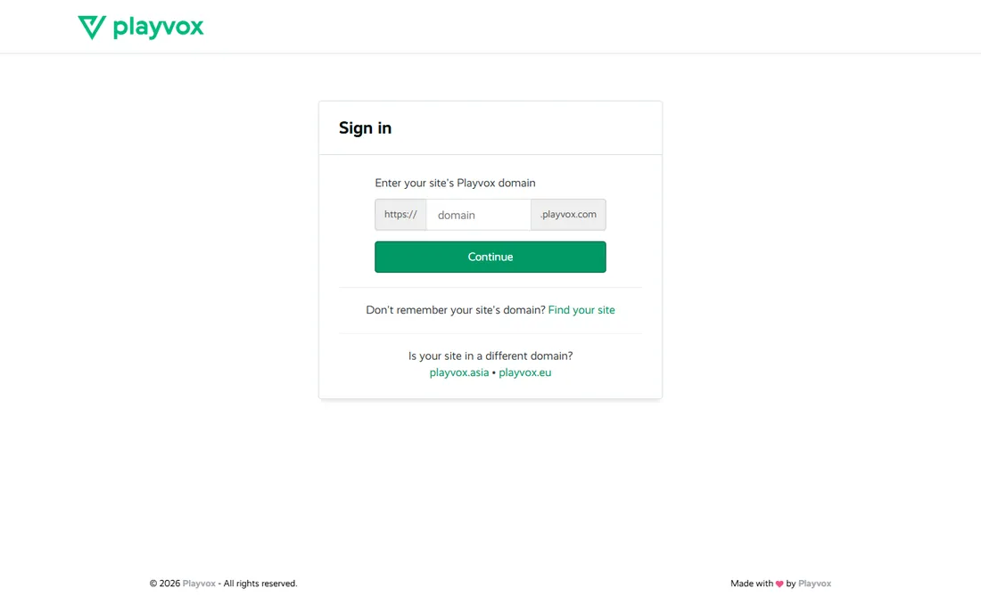 Playvox homepage