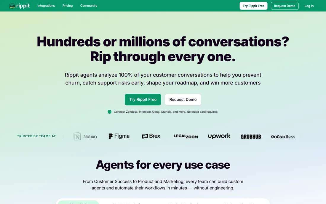Rippit homepage