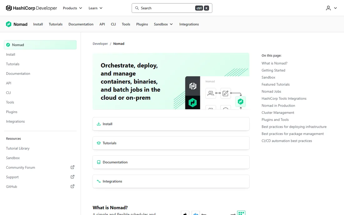 Nomad homepage