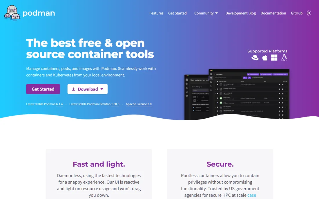 Podman homepage