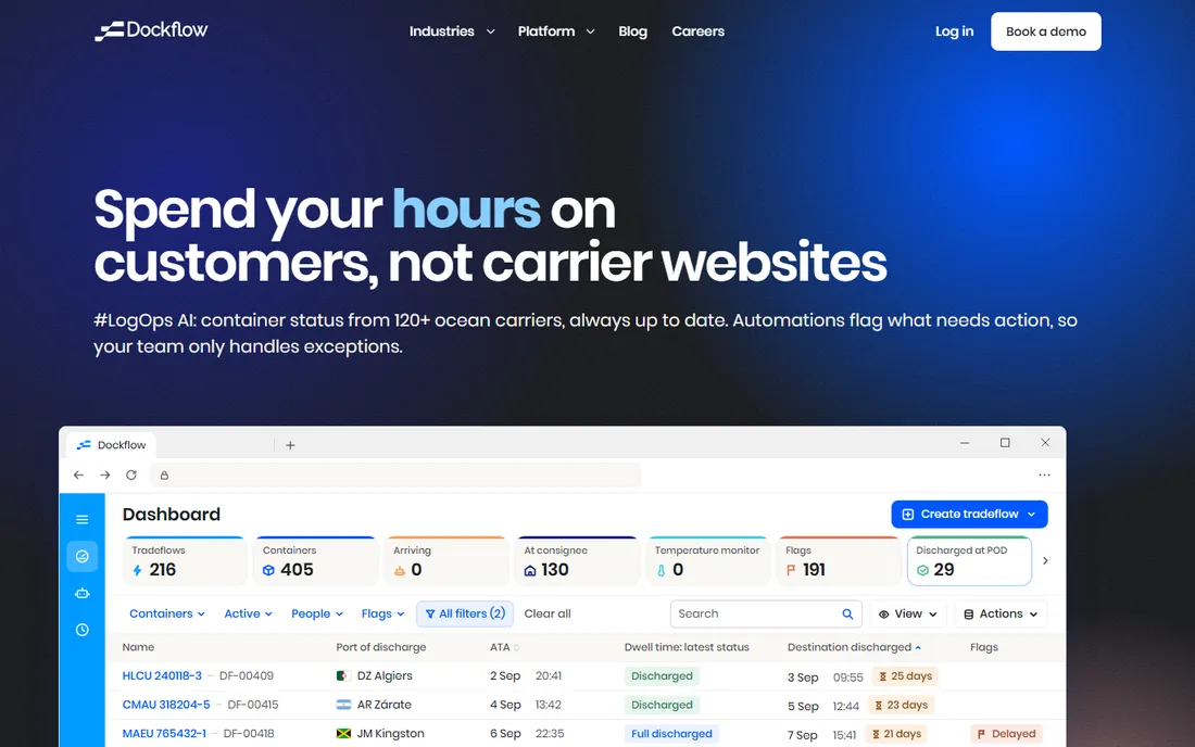 Dockflow homepage