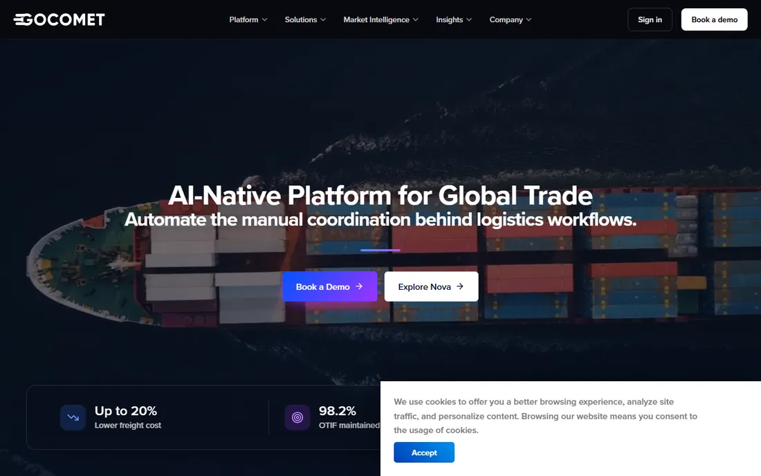 GoComet homepage