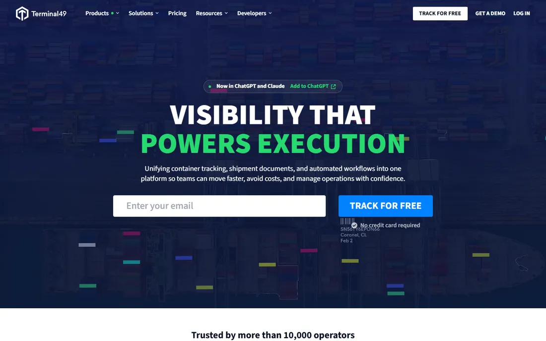 Terminal49 homepage