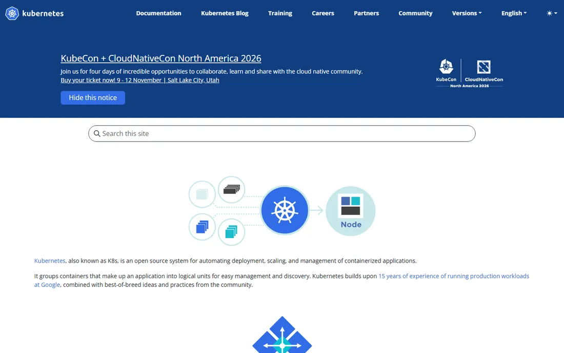 Kubernetes homepage
