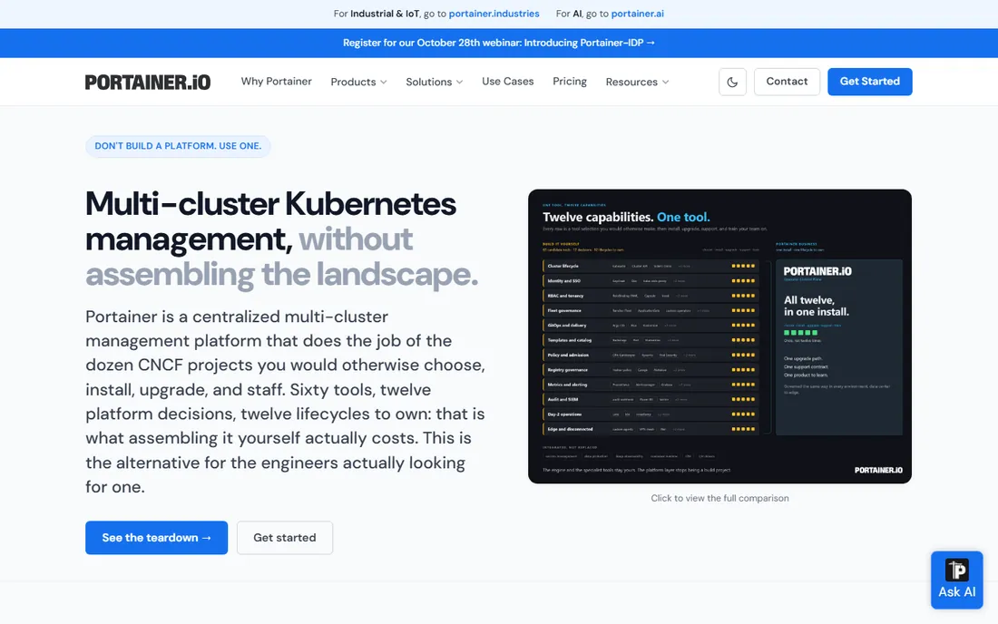 Portainer homepage