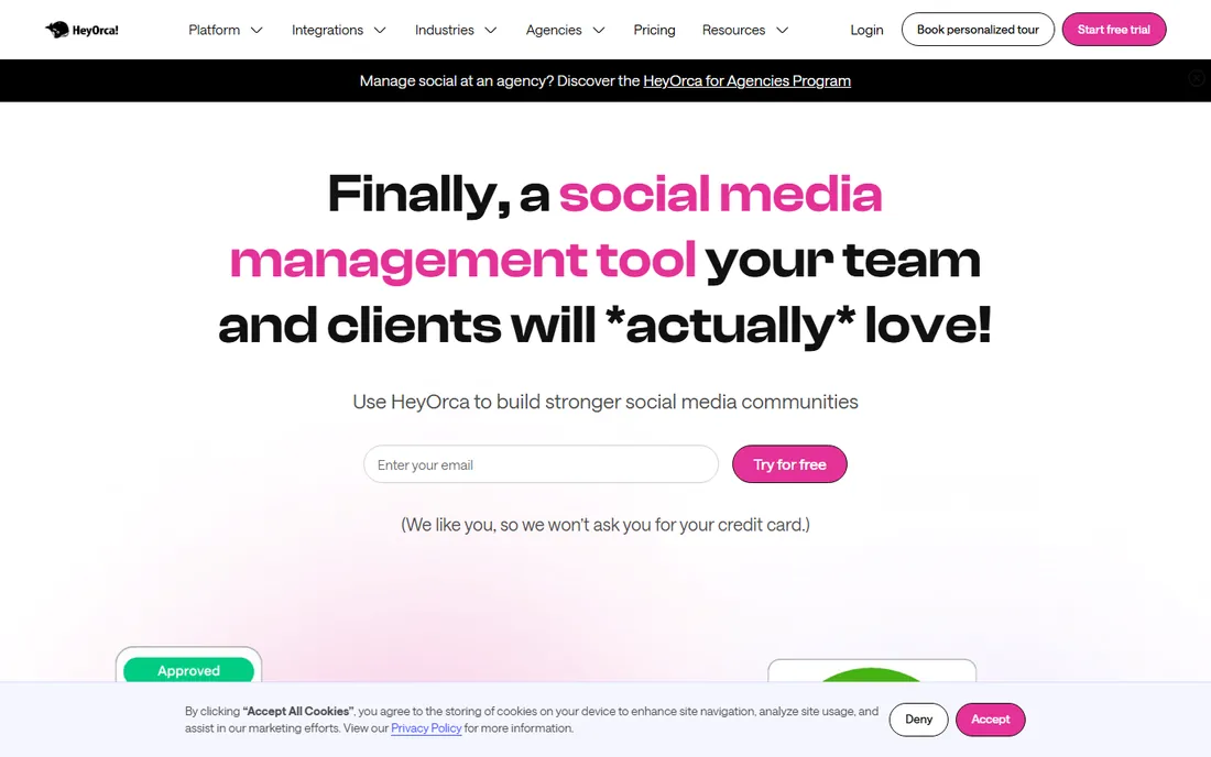HeyOrca homepage